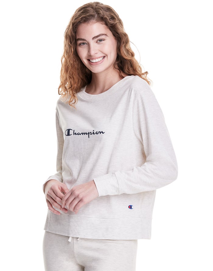 Camiseta Champion Mujer - Sleep Pj Long-Sleeve ( Blancas ) 6925710-QH